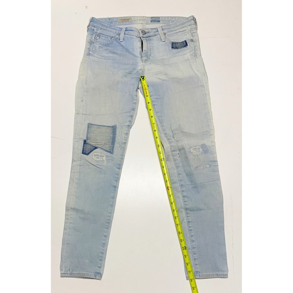 AG Adriano Goldschmied The‎ Legging Ankle Patchwork Skinny Jeans Light Wash 28R